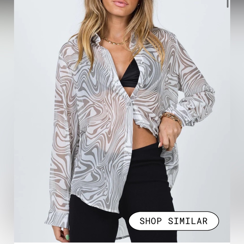 Princess Polly Sheer Blouse (Hayden shirt Beige)